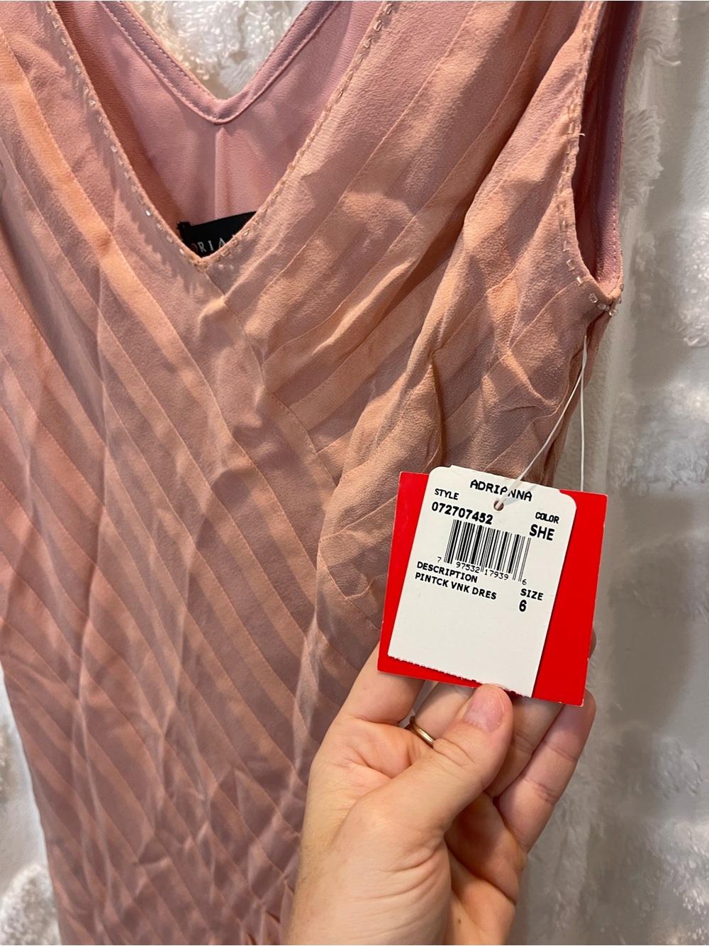 Adrianna Papell pink/peach silk fairy asymmetric dress - Picture 4 of 7